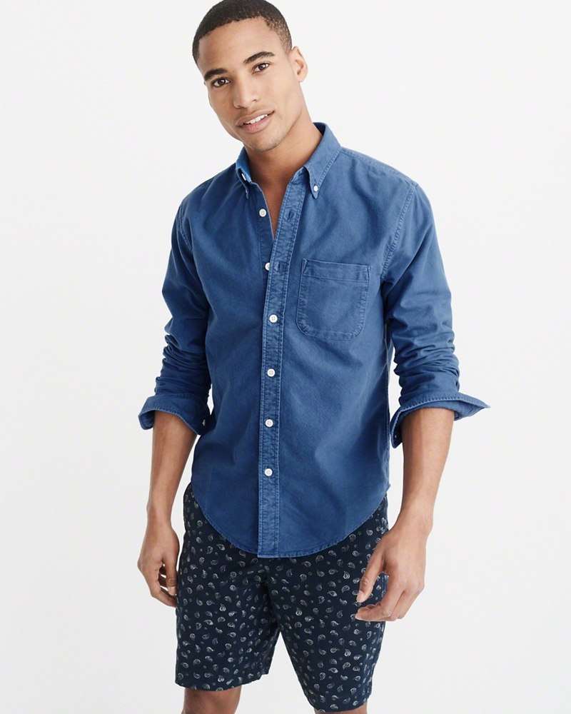 Hình Áo sơmi nam Abercrombie & Fitch AF-US-SM53 Garment Dye Oxford Shirt