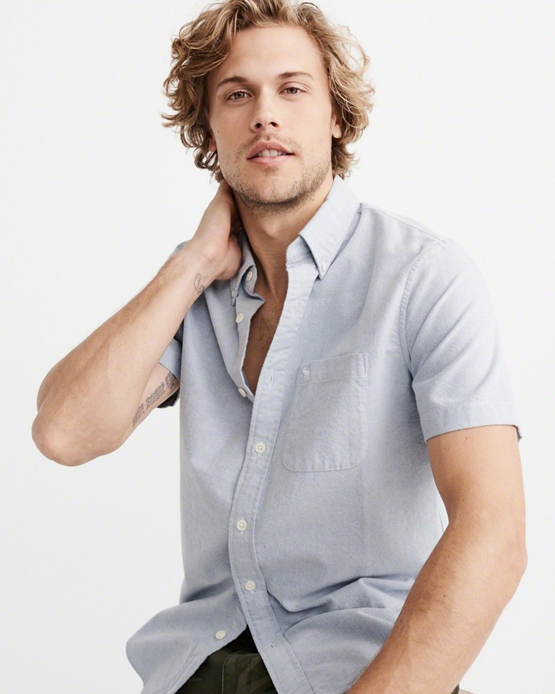 Hình Áo sơmi nam Abercrombie & Fitch AF-US-SM58 Icon Short-Sleeve Oxford Shirt