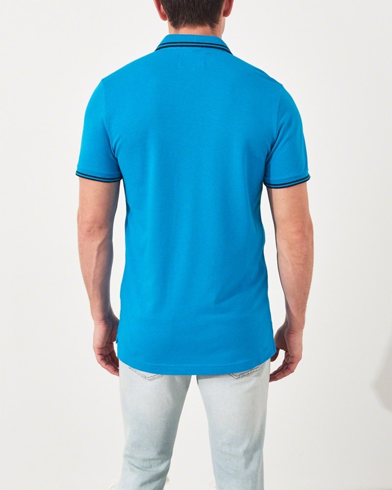 Hình Áo thun nam cổ bẻ Hollister HCO-P162 Stretch Slim Fit Polo Turquoise