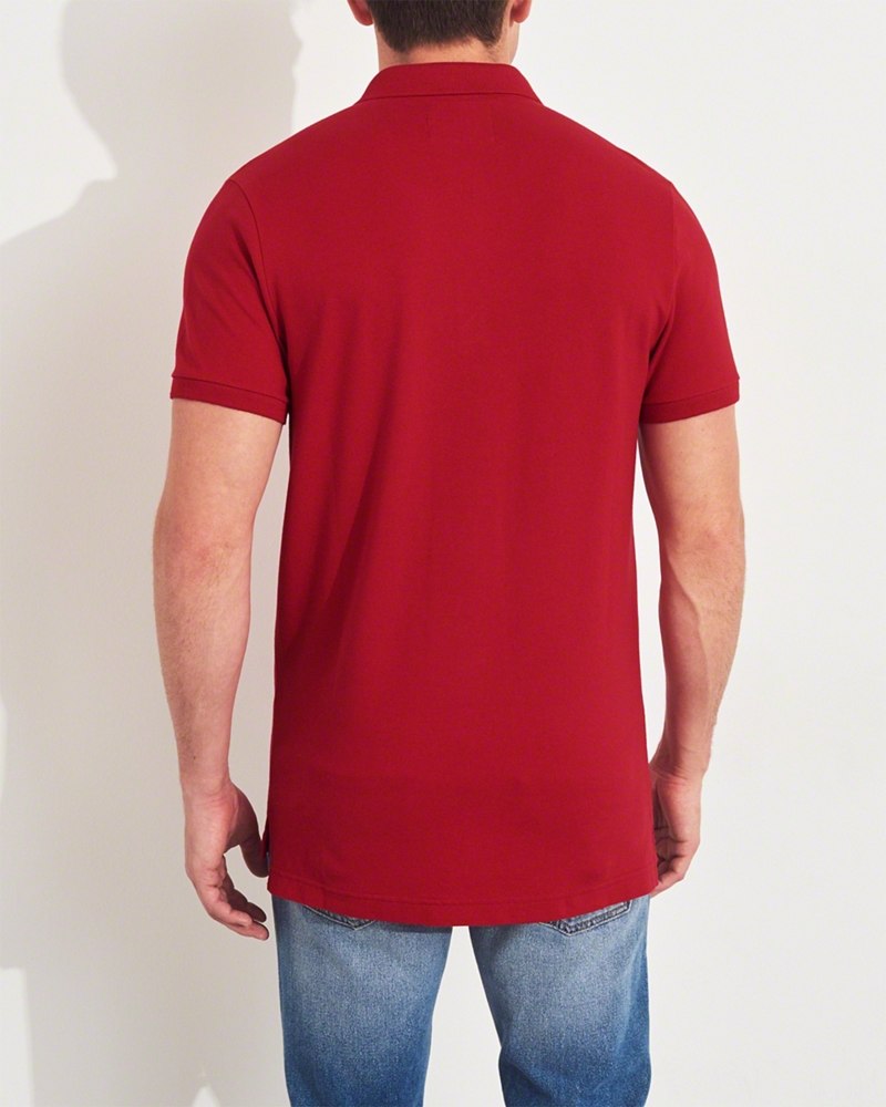 Hình Áo thun nam cổ bẻ Hollister HCO-P166 Stretch Shrunken Collar Slim Fit Polo Red