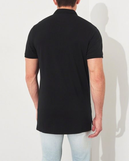 Hình Áo thun nam cổ bẻ Hollister HCO-P167 Stretch Shrunken Collar Slim Fit Polo Black