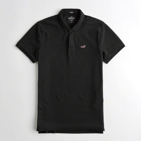 Hình Áo thun nam cổ bẻ Hollister HCO-P167 Stretch Shrunken Collar Slim Fit Polo Black