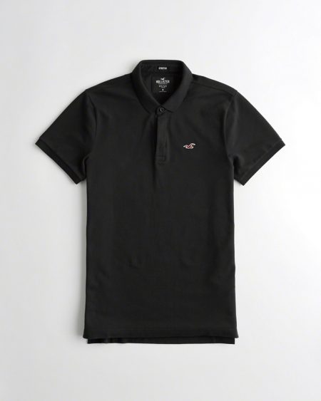 Hình Áo thun nam cổ bẻ Hollister HCO-P167 Stretch Shrunken Collar Slim Fit Polo Black
