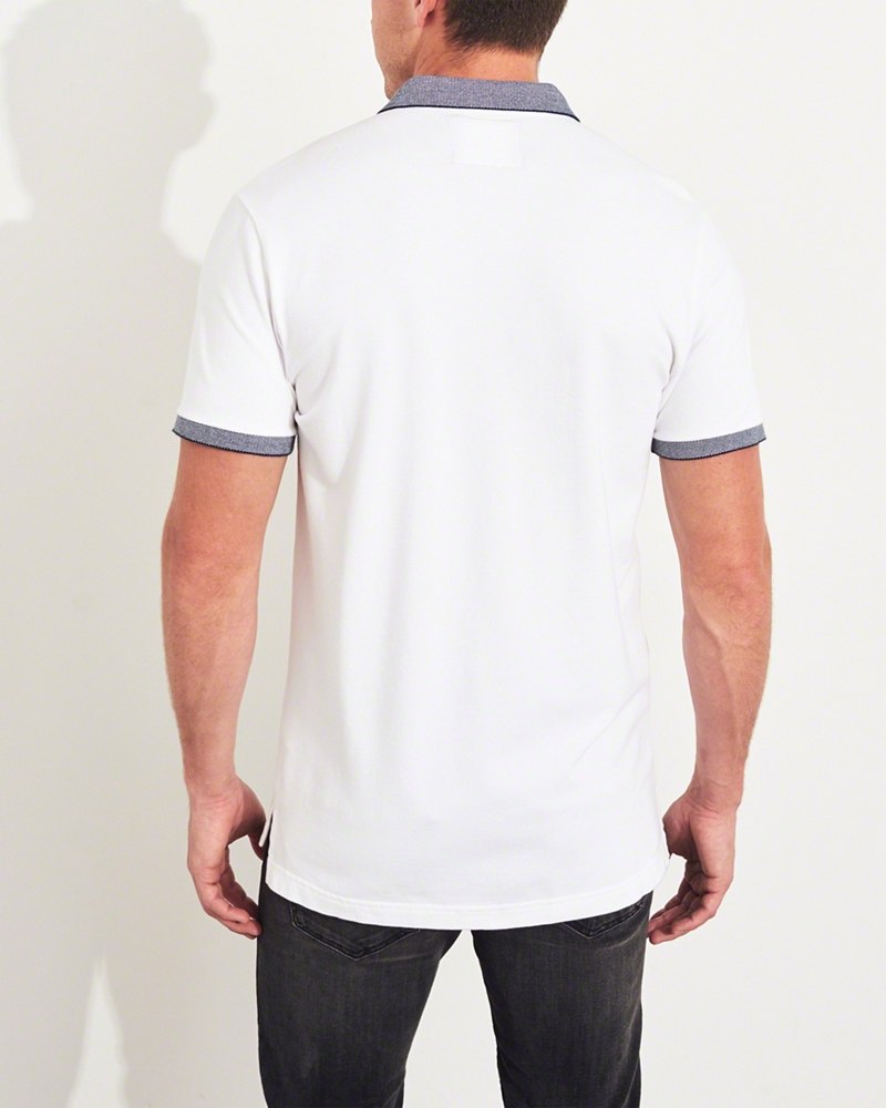 Hình Áo thun nam cổ bẻ Hollister HCO-P169 Stretch Shrunken Collar Polo White