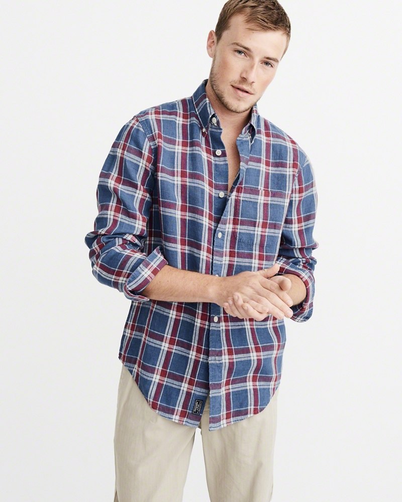 Hình Áo sơmi nam Abercrombie & Fitch AF-US-SM60 Linen Shirt