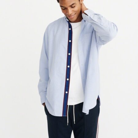 Hình Áo sơmi nam Abercrombie & Fitch AF-US-SM61 Oversized Oxford Shirt