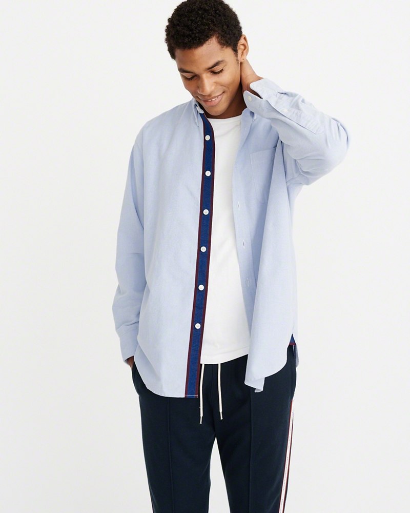 Hình Áo sơmi nam Abercrombie & Fitch AF-US-SM61 Oversized Oxford Shirt