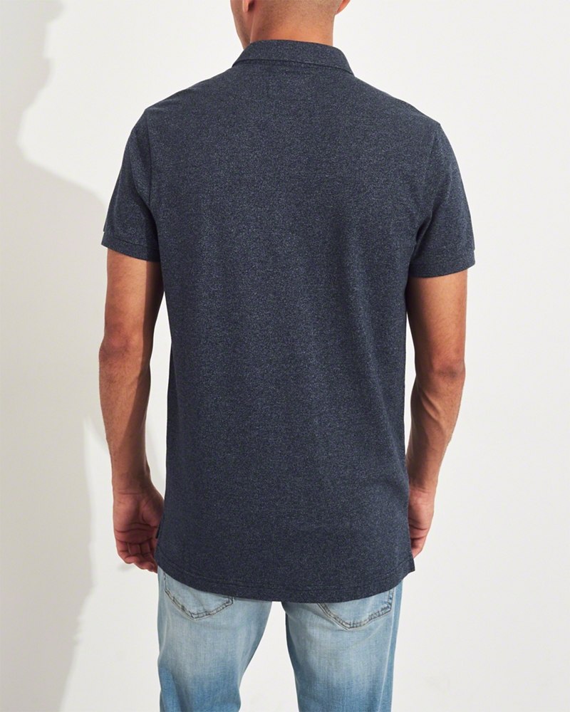 Hình Áo thun nam cổ bẻ Hollister HCO-P171 Stretch Shrunken Collar Slim Fit Polo heather navy
