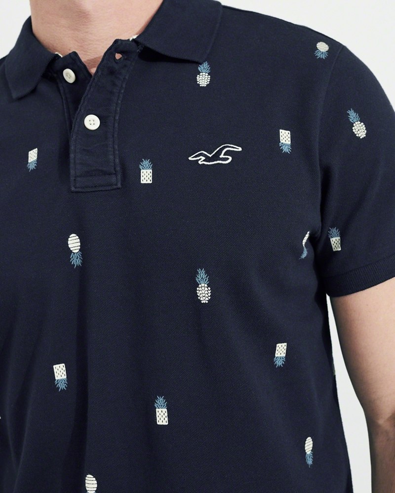 Hình Áo thun nam Hollister HCO-P181 Stretch Pique Patterned Polo