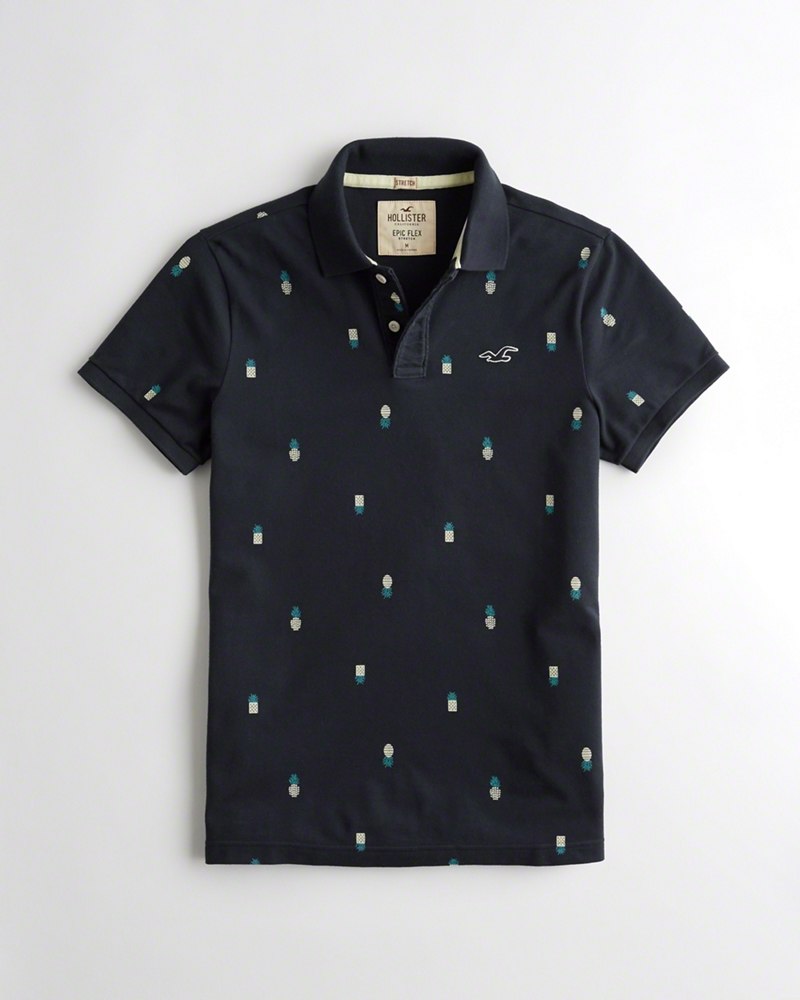 Hình Áo thun nam Hollister HCO-P181 Stretch Pique Patterned Polo