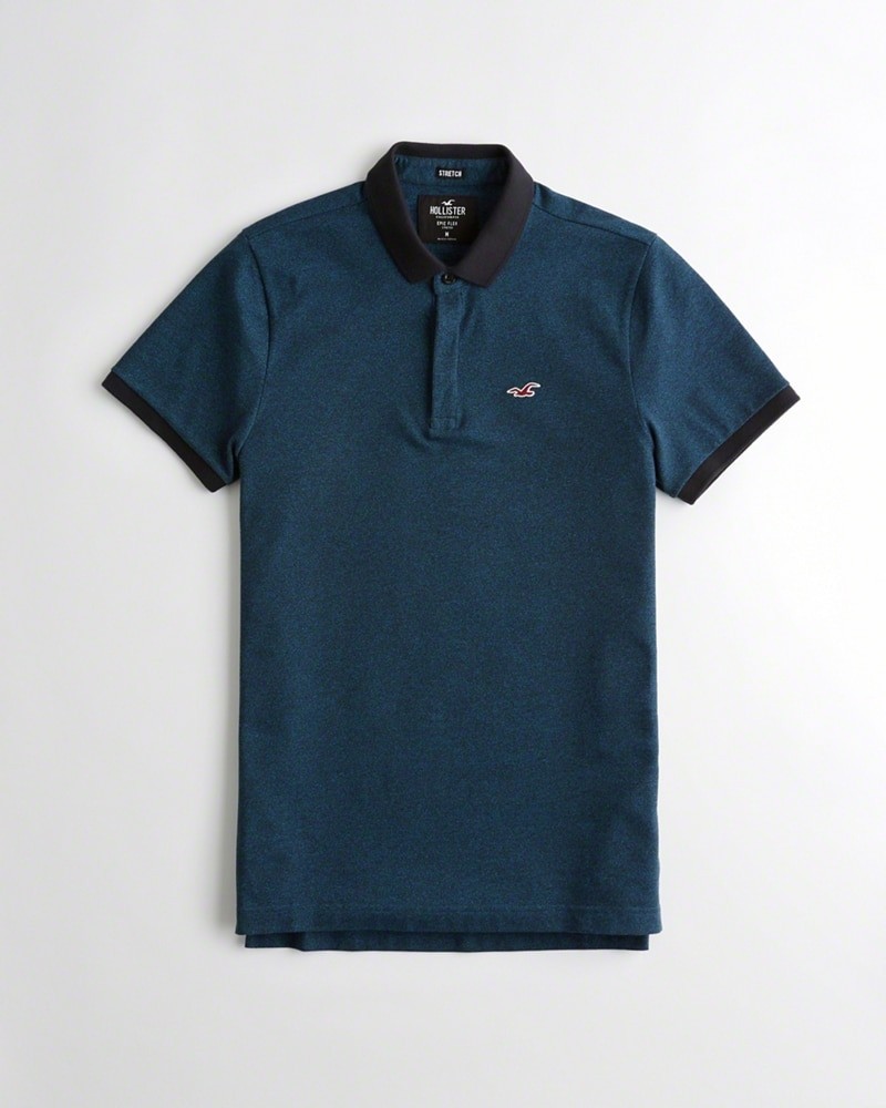 Hình Áo thun nam Hollister HCO-P182 Stretch Slim Fit Polo dark heather teal