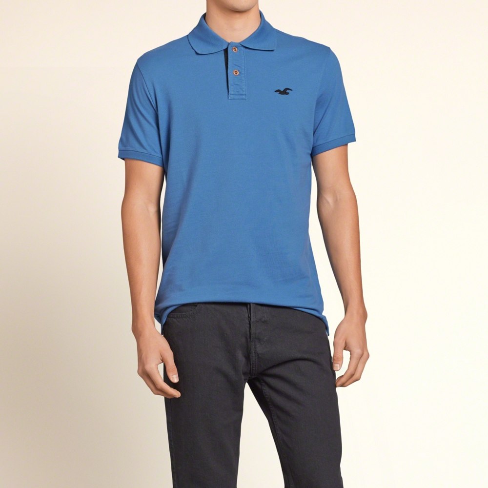 Hình Áo thun nam cổ bẻ Hollister HCO-P54 Icon Polo Blue