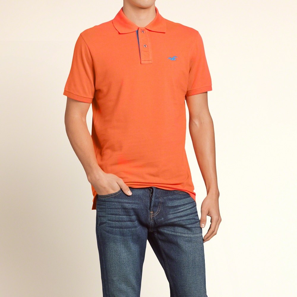Hình Áo thun nam cổ bẻ Hollister HCO-P57 Icon Polo Orange