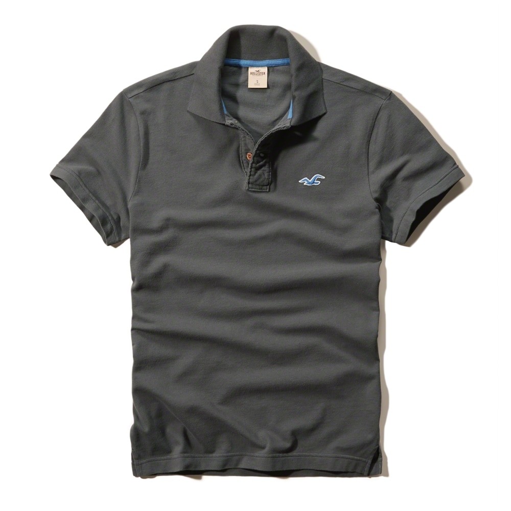 Hình Áo thun nam cổ bẻ Hollister Contrast Icon Polo HCO-P66 Grey