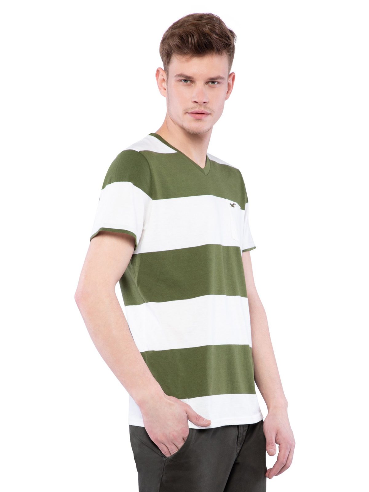 Hình Áo thun nam Hollister HCO-T111 Stripe Icon V-neck