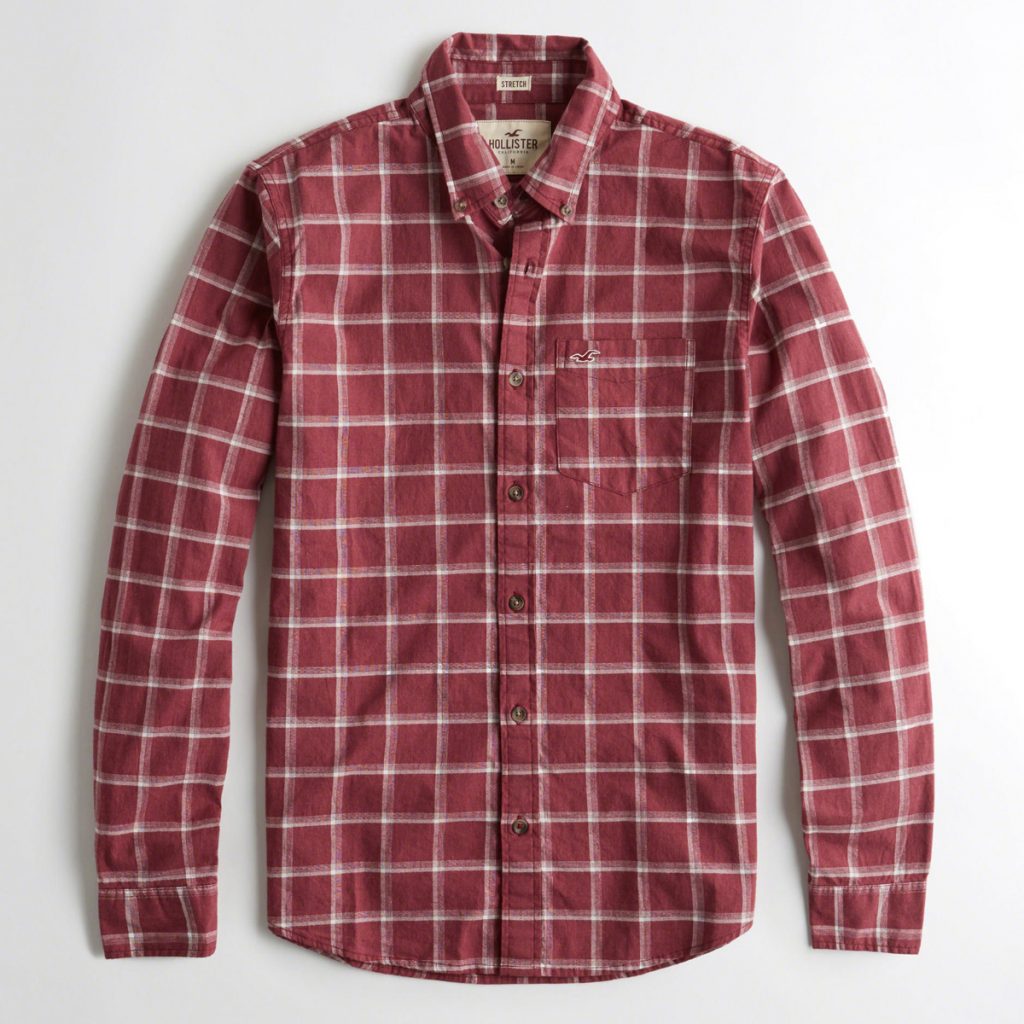 Hình Áo sơmi nam Hollister HCO-US-SM15 Stretch Plaid Poplin Shirt Hình Áo sơmi nam Hollister HCO-US-SM15 Stretch Plaid Poplin Shirt