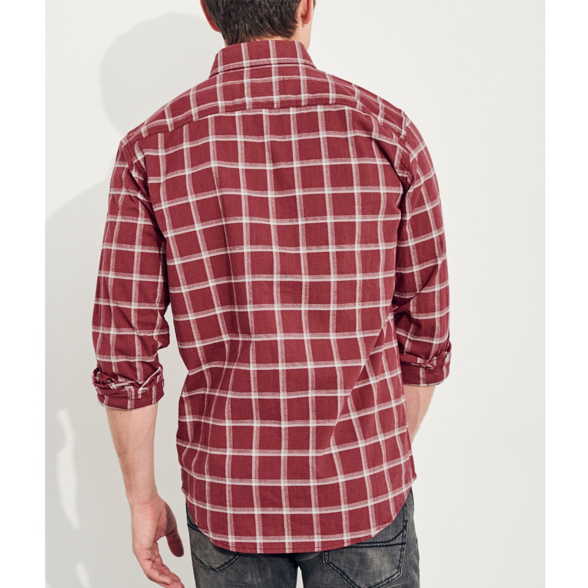 Hình Áo sơmi nam Hollister HCO-US-SM15 Stretch Plaid Poplin Shirt