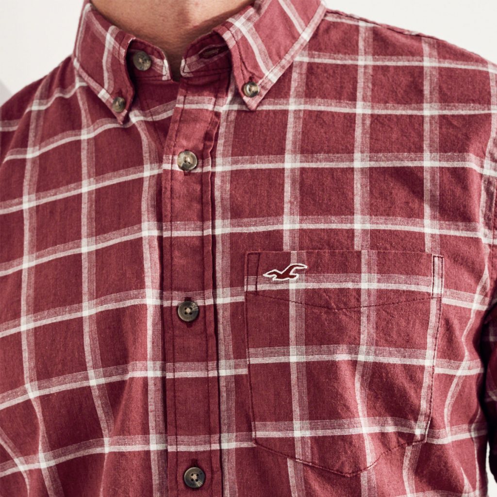 Hình Áo sơmi nam Hollister HCO-US-SM15 Stretch Plaid Poplin Shirt Hình Áo sơmi nam Hollister HCO-US-SM15 Stretch Plaid Poplin Shirt
