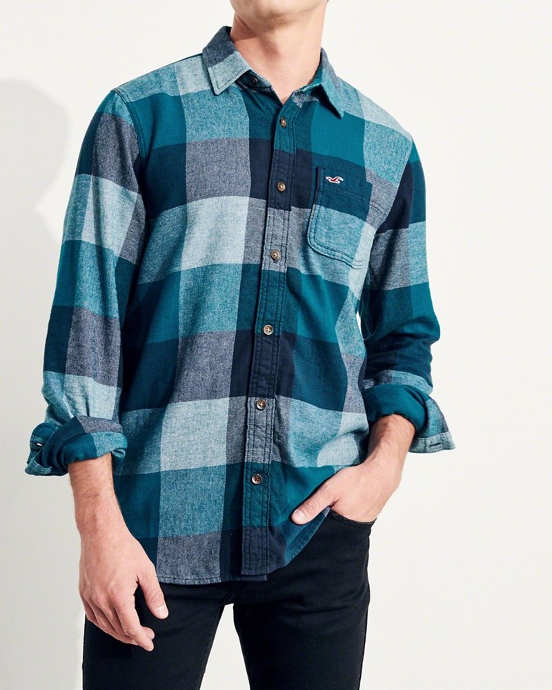 Hình Áo sơmi nam Hollister HCO-US-SM16 Plaid Flannel Shirt