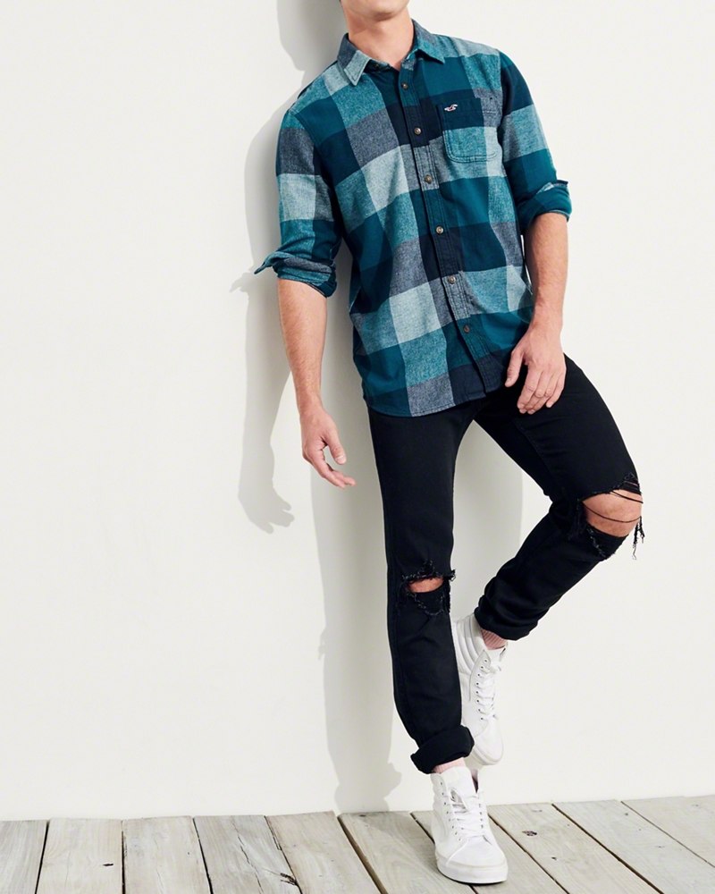 Hình Áo sơmi nam Hollister HCO-US-SM16 Plaid Flannel Shirt