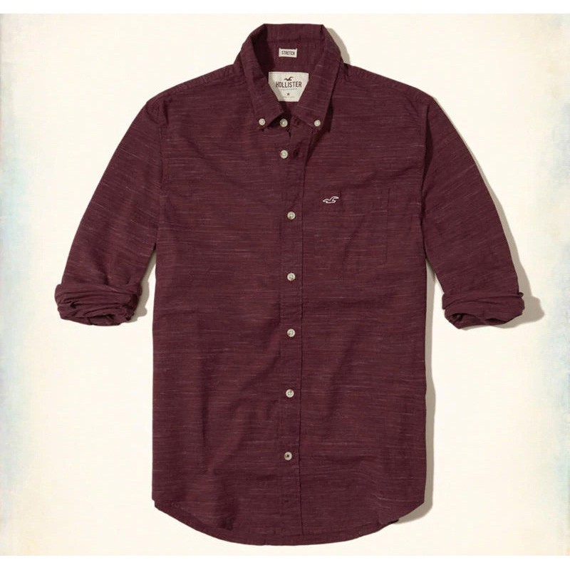 Hình Áo sơmi nam Hollister HCO-US-SM18 Stretch Plaid Poplin Shirt