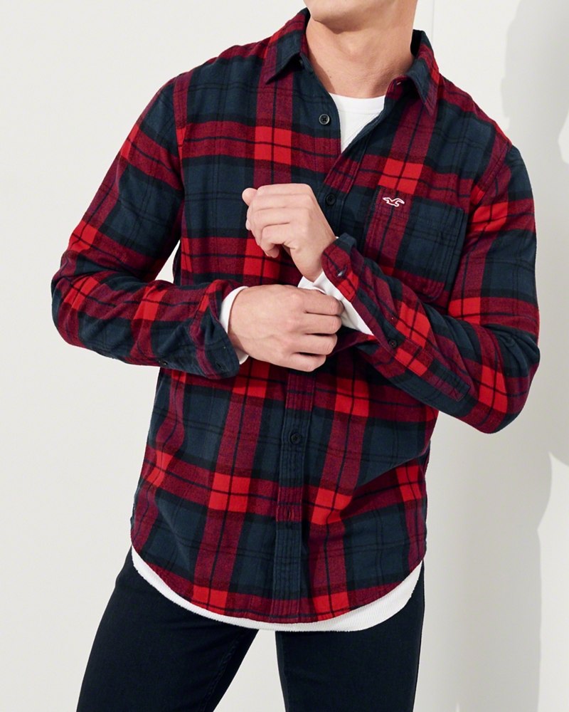 Hình Áo sơmi nam Hollister HCO-US-SM19 Plaid Flannel Shirt