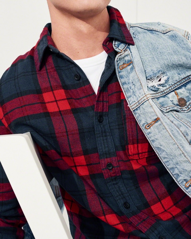 Hình Áo sơmi nam Hollister HCO-US-SM19 Plaid Flannel Shirt