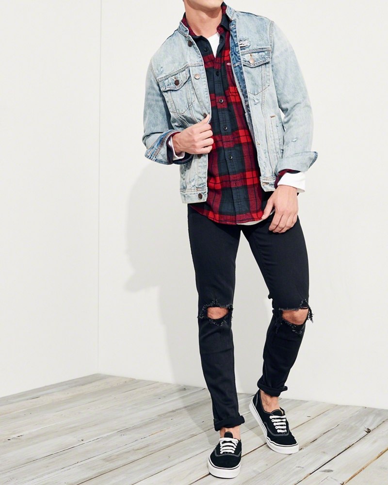 Hình Áo sơmi nam Hollister HCO-US-SM19 Plaid Flannel Shirt