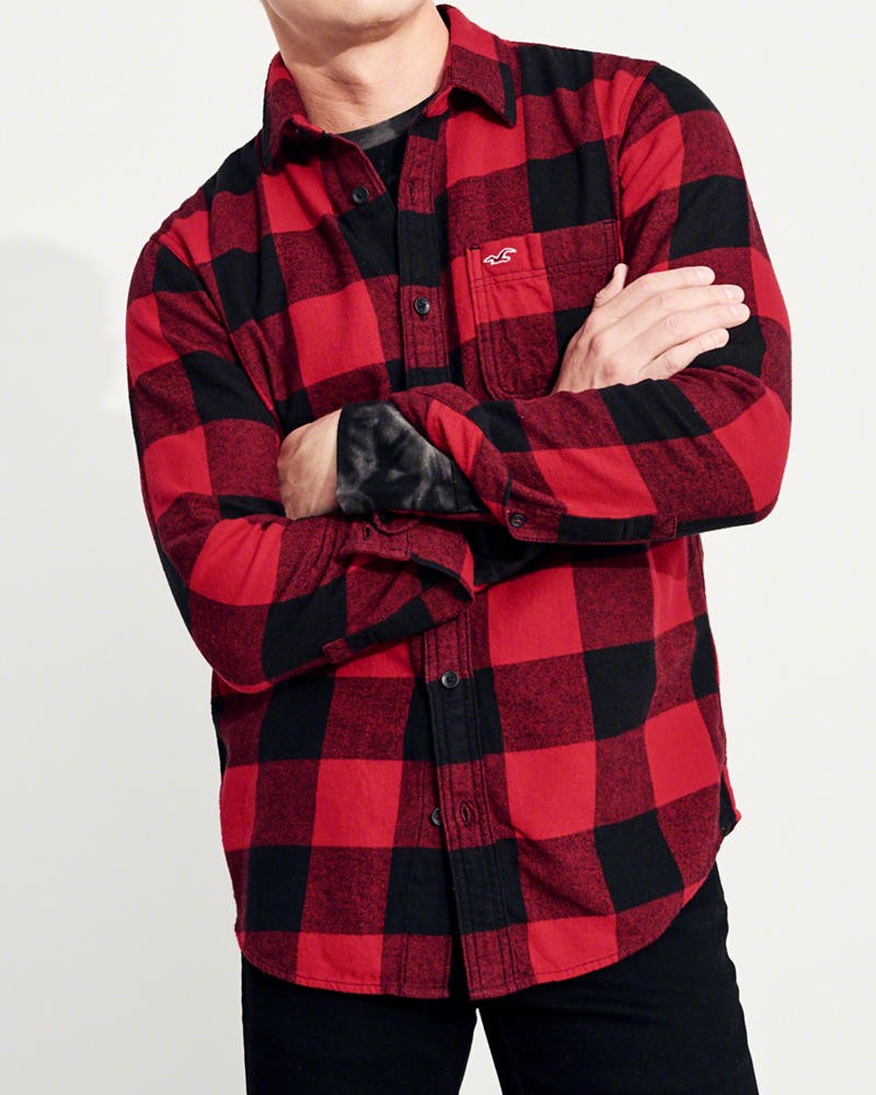 Hình Áo sơmi nam Hollister HCO-US-SM21 Plaid Flannel Shirt