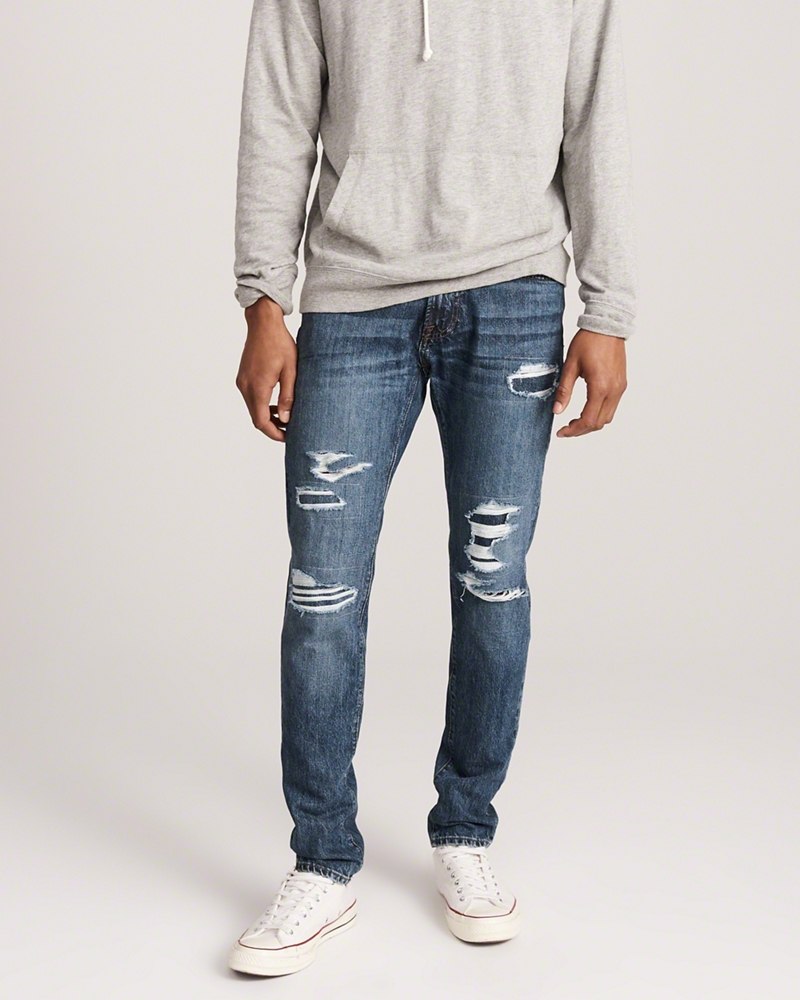 Hình Quần Jean nam Abercrombie & Fitch AF-US-J39 Ripped Super Skinny Jeans