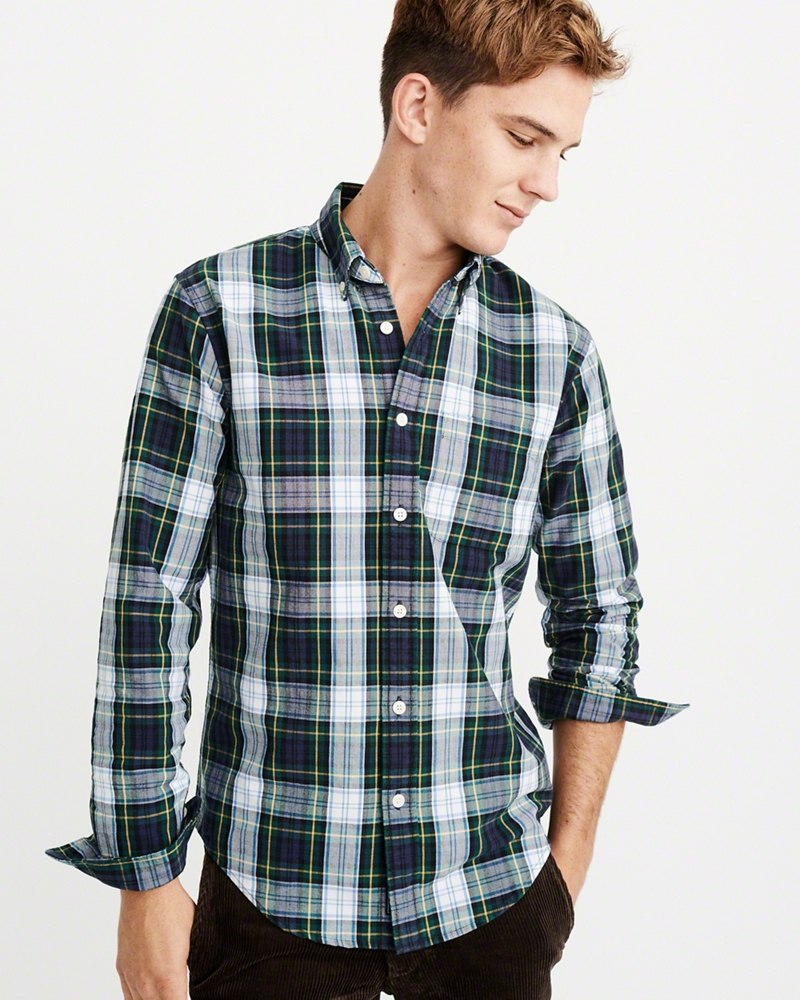 Hình Áo sơmi nam Abercrombie & Fitch AF-US-SM67 Plaid Oxford Shirt