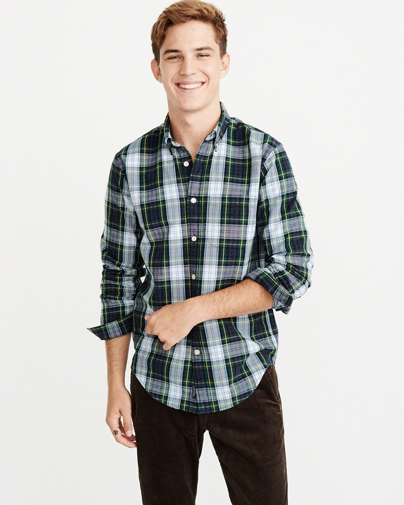 Hình Áo sơmi nam Abercrombie & Fitch AF-US-SM67 Plaid Oxford Shirt