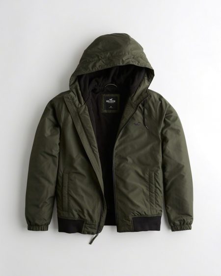 Hình Áo khoác nam Hollister HCO-K15 Fleece-Lined Hooded Bomber Jacket