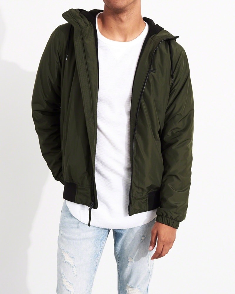 Hình Áo khoác nam Hollister HCO-K15 Fleece-Lined Hooded Bomber Jacket