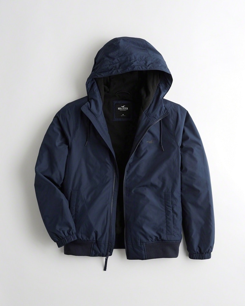 Hình Áo khoác nam Hollister HCO-K17 Fleece-Lined Hooded Bomber Jacket