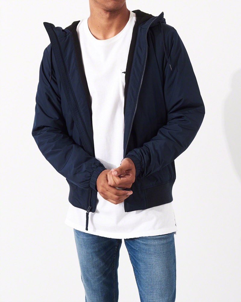 Hình Áo khoác nam Hollister HCO-K17 Fleece-Lined Hooded Bomber Jacket