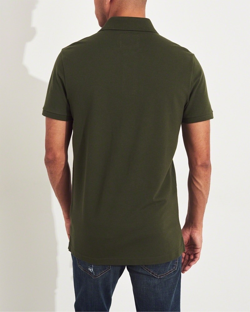 Hình Áo thun nam Hollister HCO-P172 Stretch Slim Fit Polo Olive