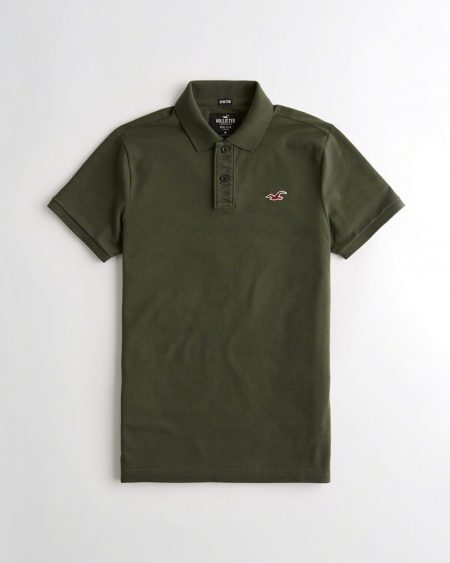 Hình Áo thun nam Hollister HCO-P172 Stretch Slim Fit Polo Olive