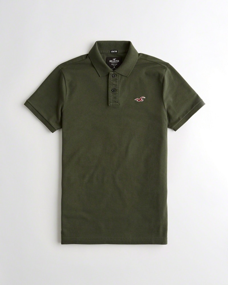 Hình Áo thun nam Hollister HCO-P172 Stretch Slim Fit Polo Olive
