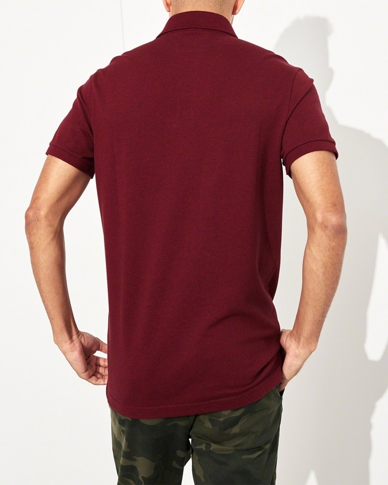 Hình Áo thun nam Hollister HCO-P173 Stretch Slim Fit Polo heather burgundy