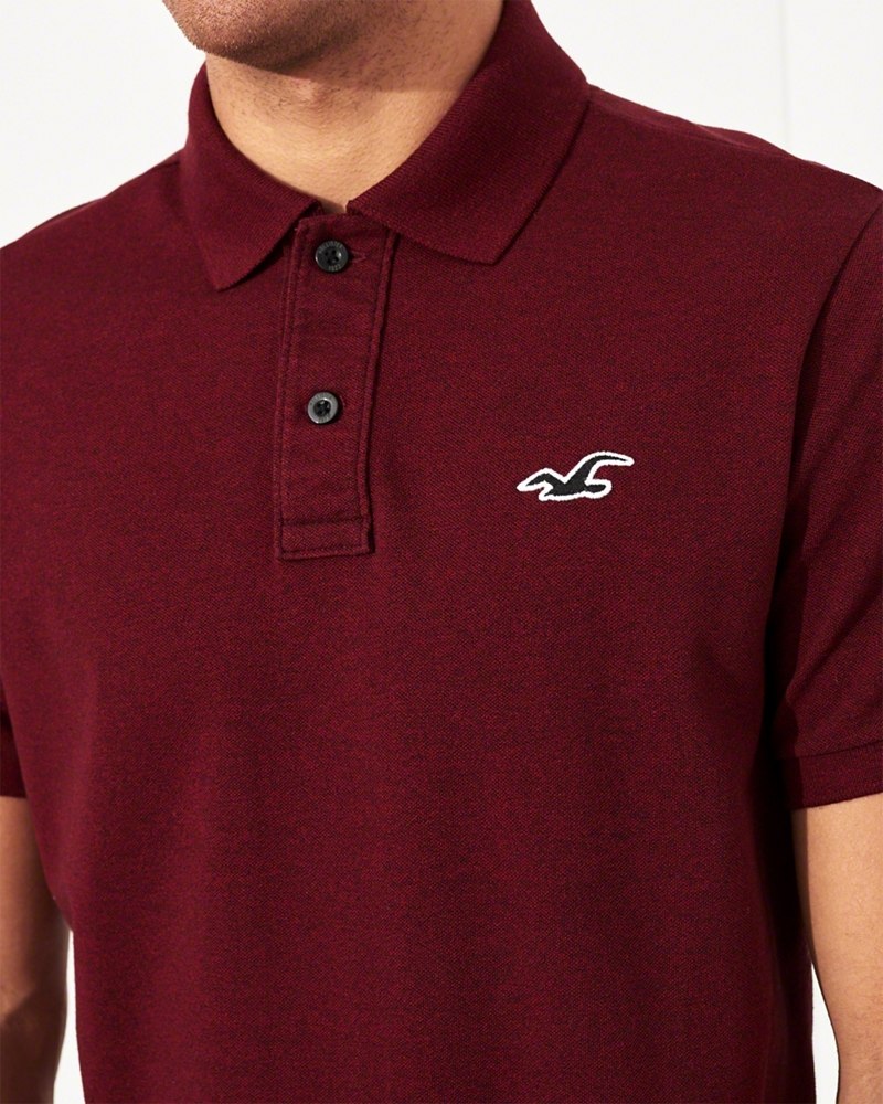 Hình Áo thun nam Hollister HCO-P173 Stretch Slim Fit Polo heather burgundy