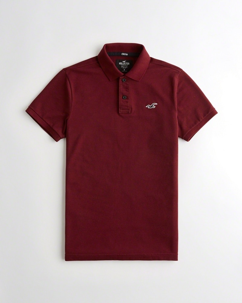Hình Áo thun nam Hollister HCO-P173 Stretch Slim Fit Polo heather burgundy