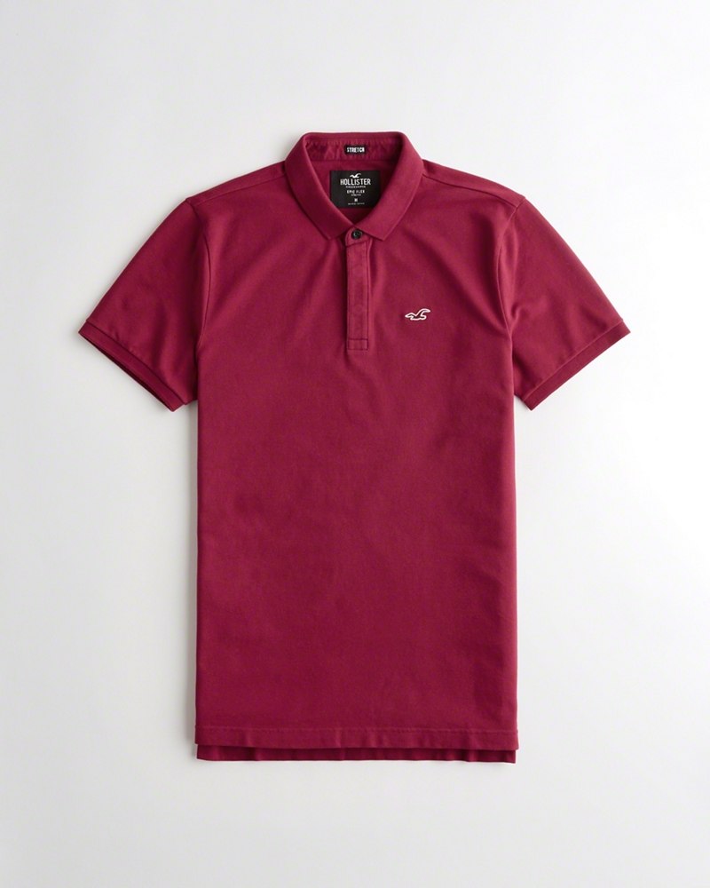 Hình Áo thun nam Hollister HCO-P175 Stretch Slim Fit Polo heather blue