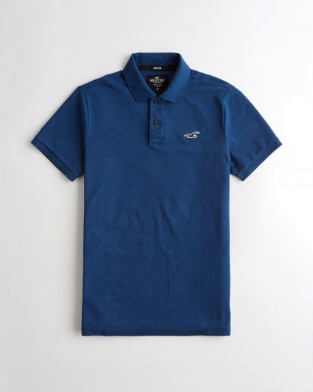Hình Áo thun nam Hollister HCO-P175 Stretch Slim Fit Polo heather blue
