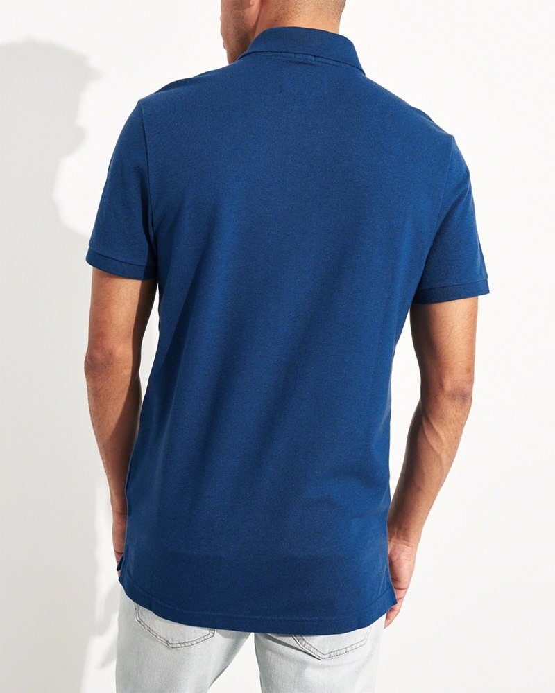 Hình Áo thun nam Hollister HCO-P175 Stretch Slim Fit Polo heather blue