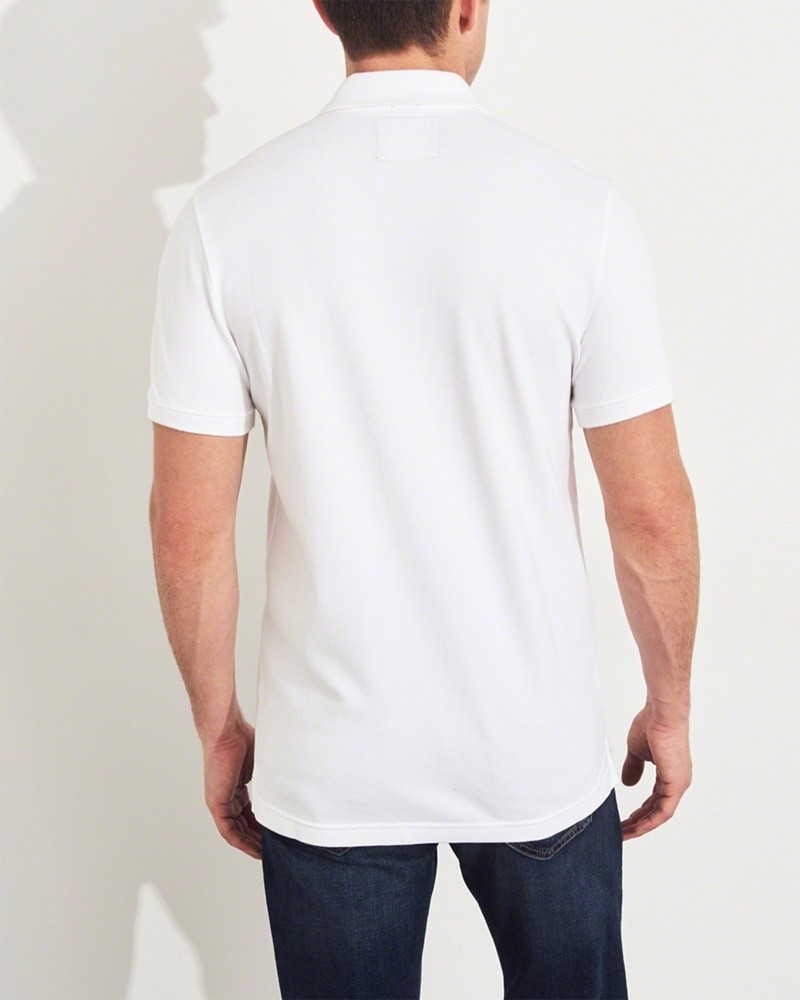 Hình Áo thun nam Hollister HCO-P176 Stretch Slim Fit Polo White