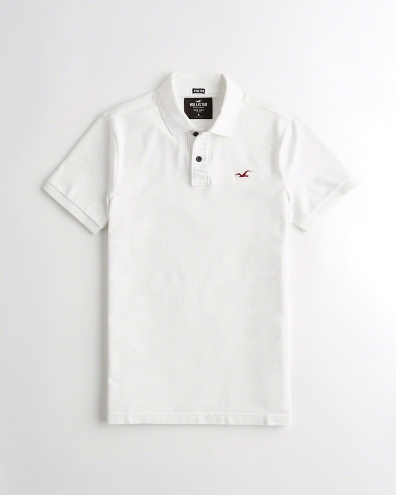 Hình Áo thun nam Hollister HCO-P176 Stretch Slim Fit Polo White