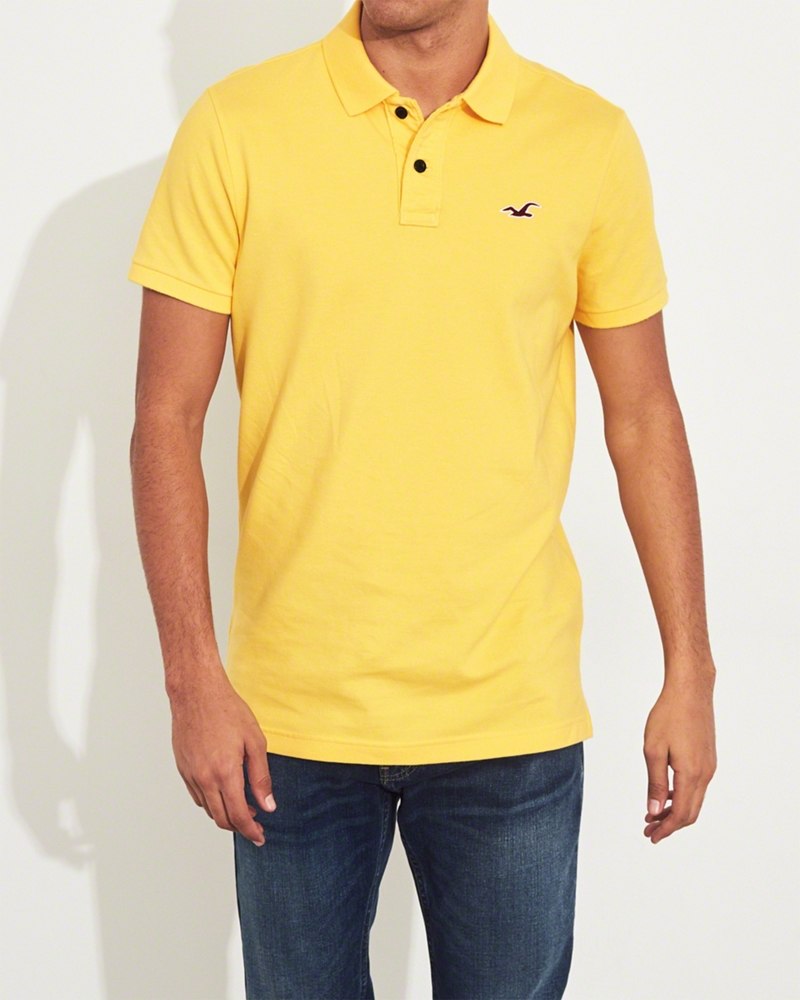 Hình Áo thun nam Hollister HCO-P177 Stretch Slim Fit Polo Yellow