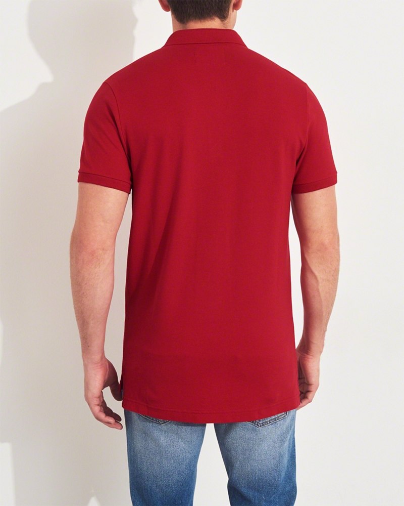 Hình Áo thun nam Hollister HCO-P185 Stretch Shrunken Collar Slim Fit Polo Red