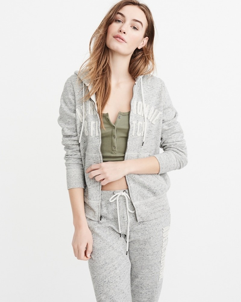 Hình Áo khoác nữ Abercrombie & Fitch AF-US-NK02 Logo Full-Zip Hoodie